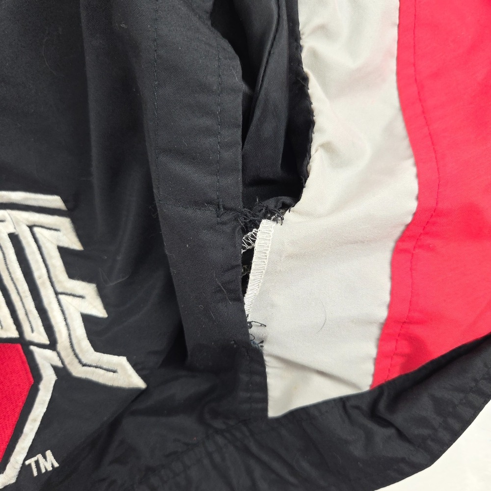 VTG 90s Ohio State Nutmeg Mills Pullover Windbreaker Jacket Mens Large Black Red - Picture 10 of 13